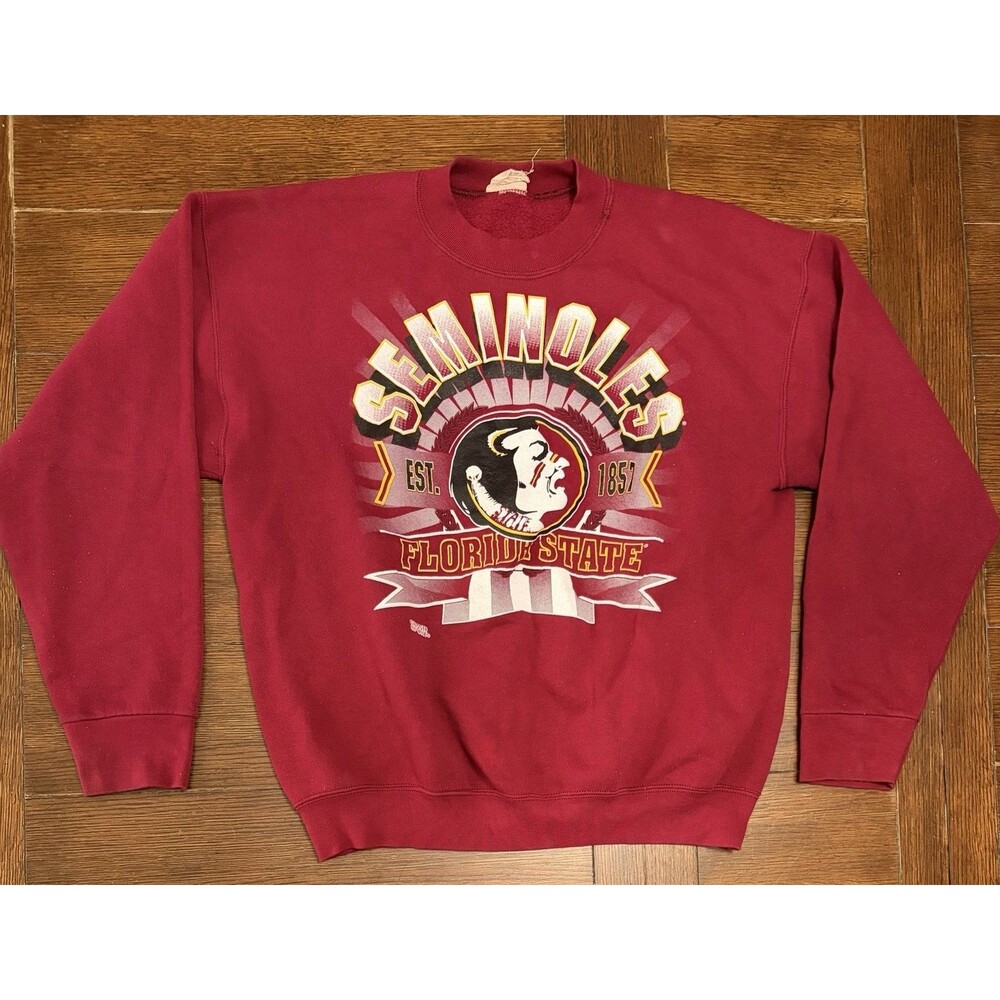 Vintage Florida State Seminoles Men’s Size XL Made In USA Red Crewneck Sweater